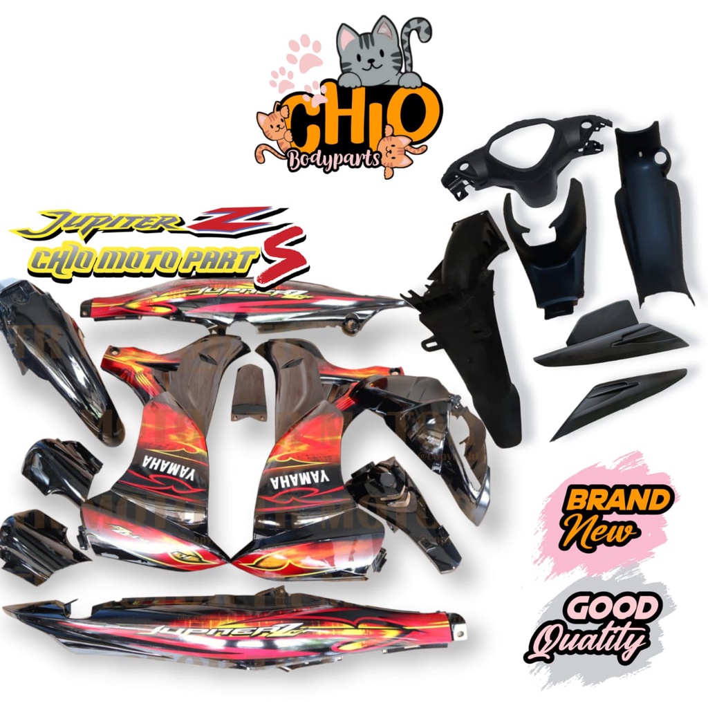 Jual Full Cover Body Jupiter Z New Burhan 2008 Hitam Full Set Halus