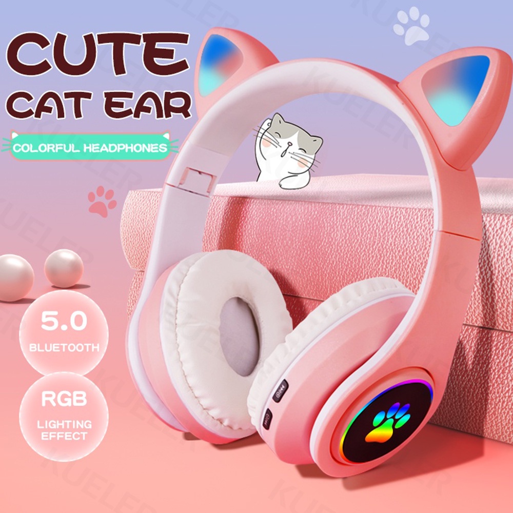 Jual B39 Headset Anak Motif Kuping Kucing Bando Model Telinga