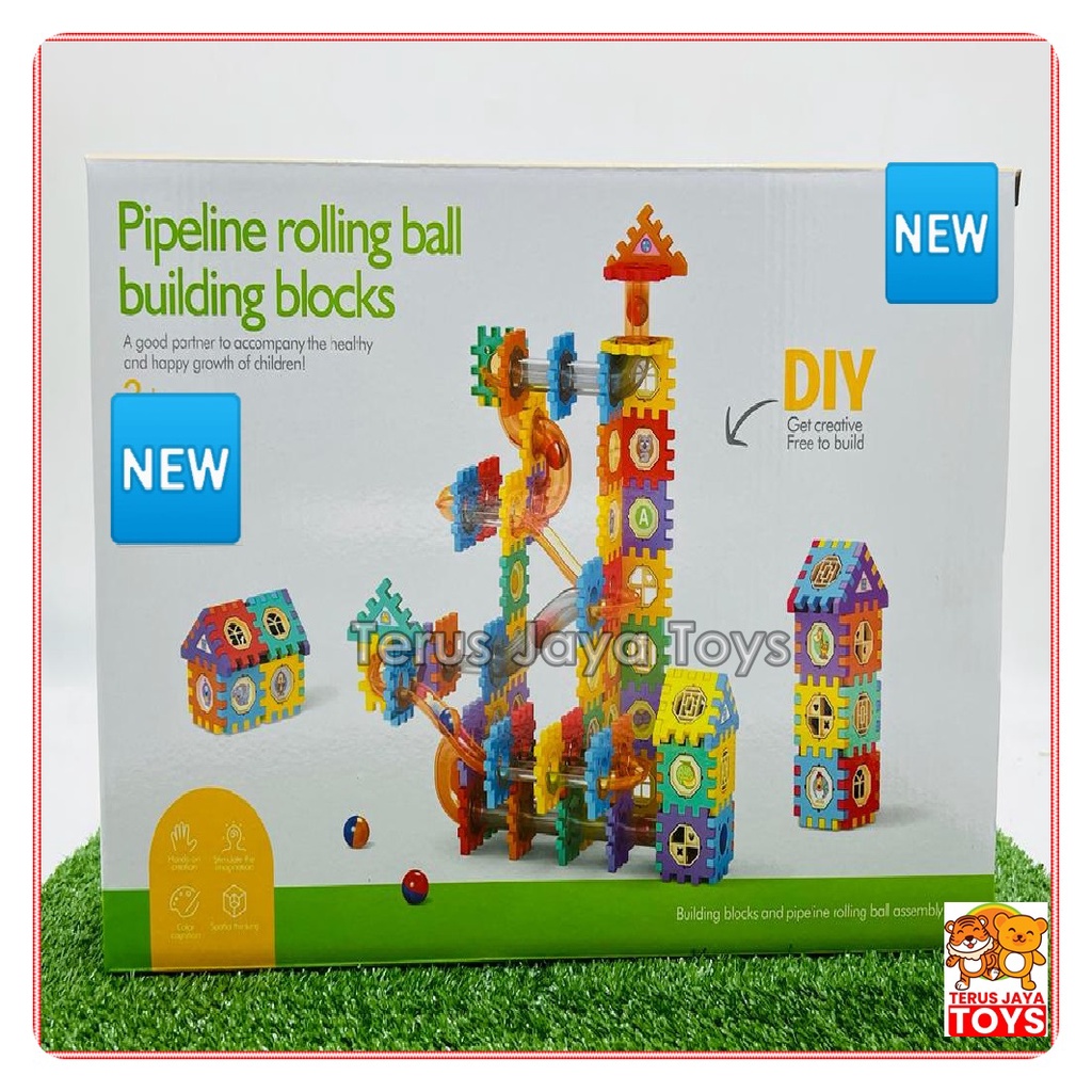 Jual Mainan Kreatif Anak Block Balok - Pipeline Rolling Ball Building ...