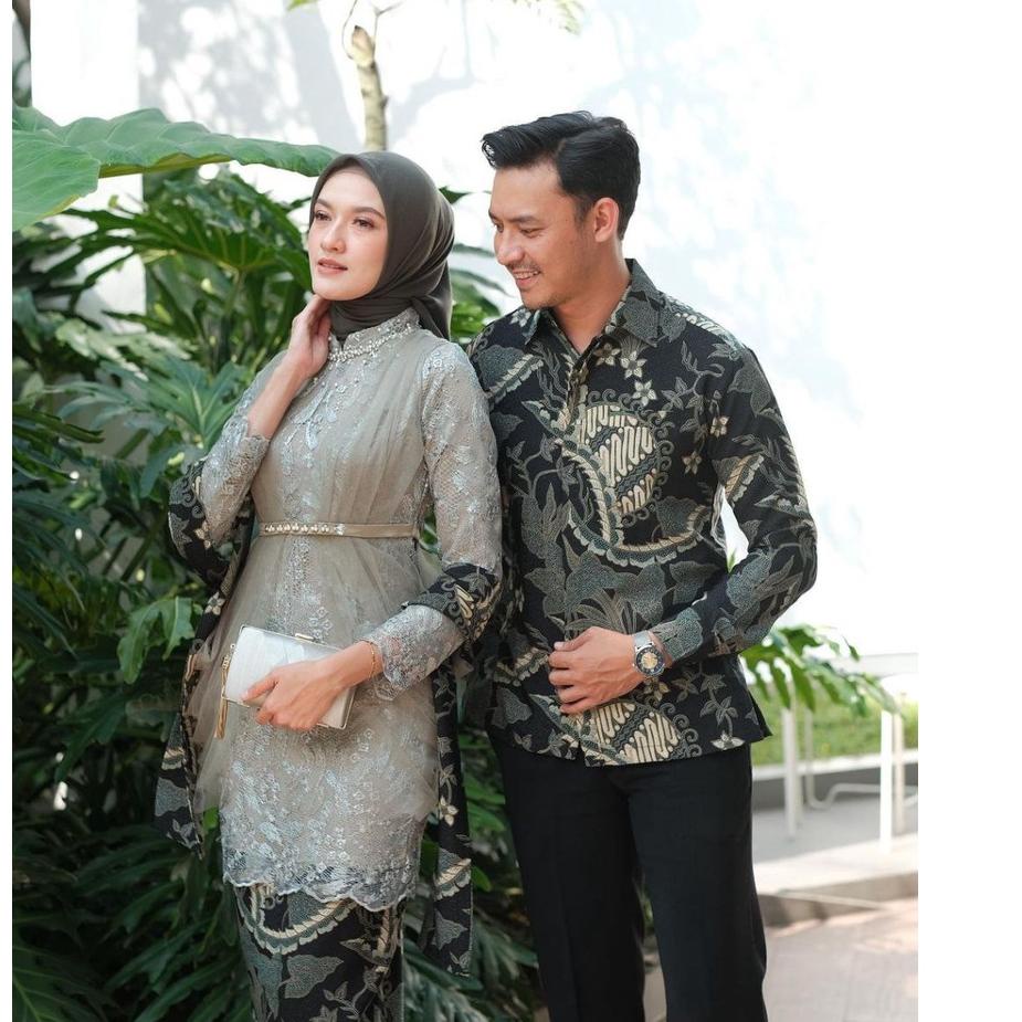 Jual Sudah Ready Baju Couple Batik Kebaya Brokat Modern Batik Kebaya Lamaran Tunangan Baju