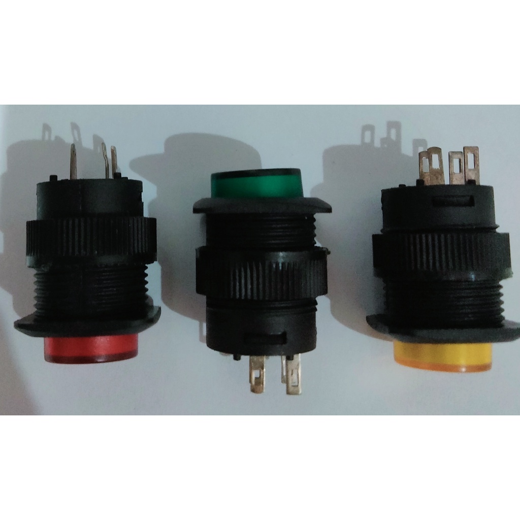 Jual PUSH ON OFF SAKLAR BUTTON BULAT 4 PIN LAMPU | Shopee Indonesia