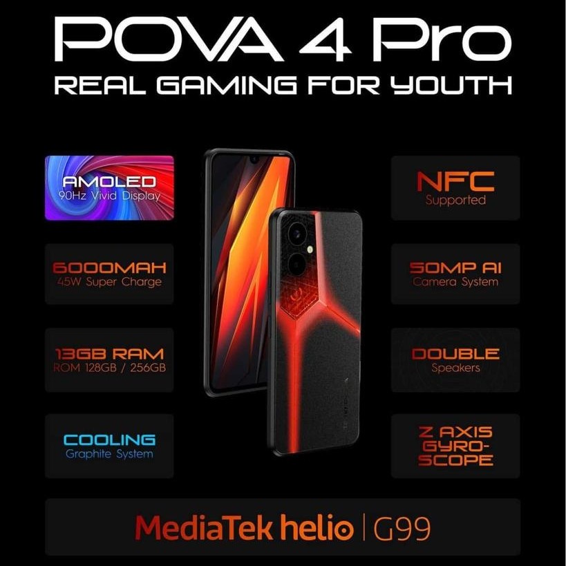 Jual Tecno Pova 4 Pro NFC 8/256 Ram 8GB Internal 256GB Garansi Resmi ...