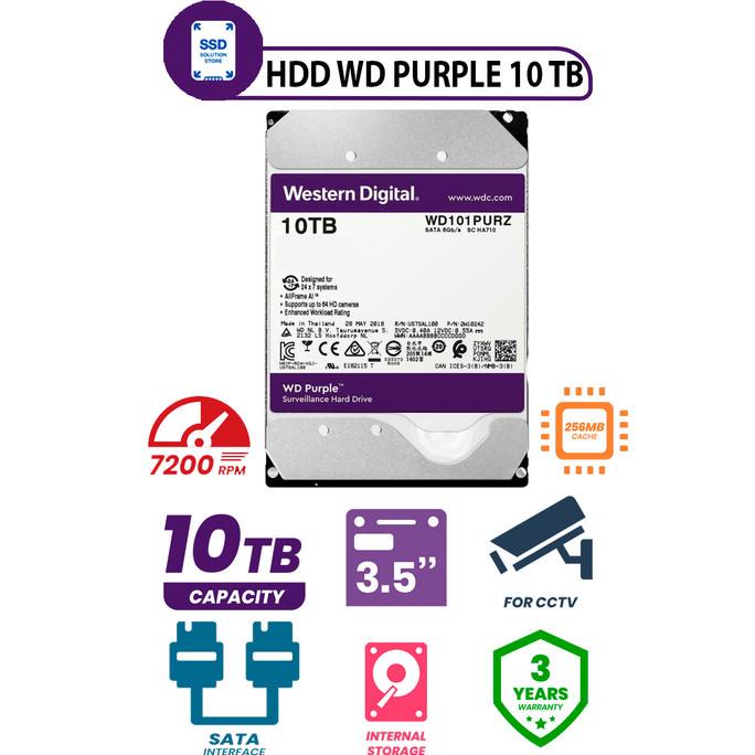 Jual WD Purple 10TB - CCTV HDD - New - Original - 3 years warranty ...