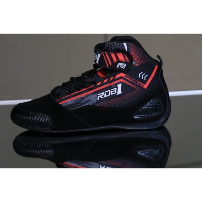 Jual Sepatu Drag Bike ROB1 Racing - Evo Black Red | Shopee Indonesia