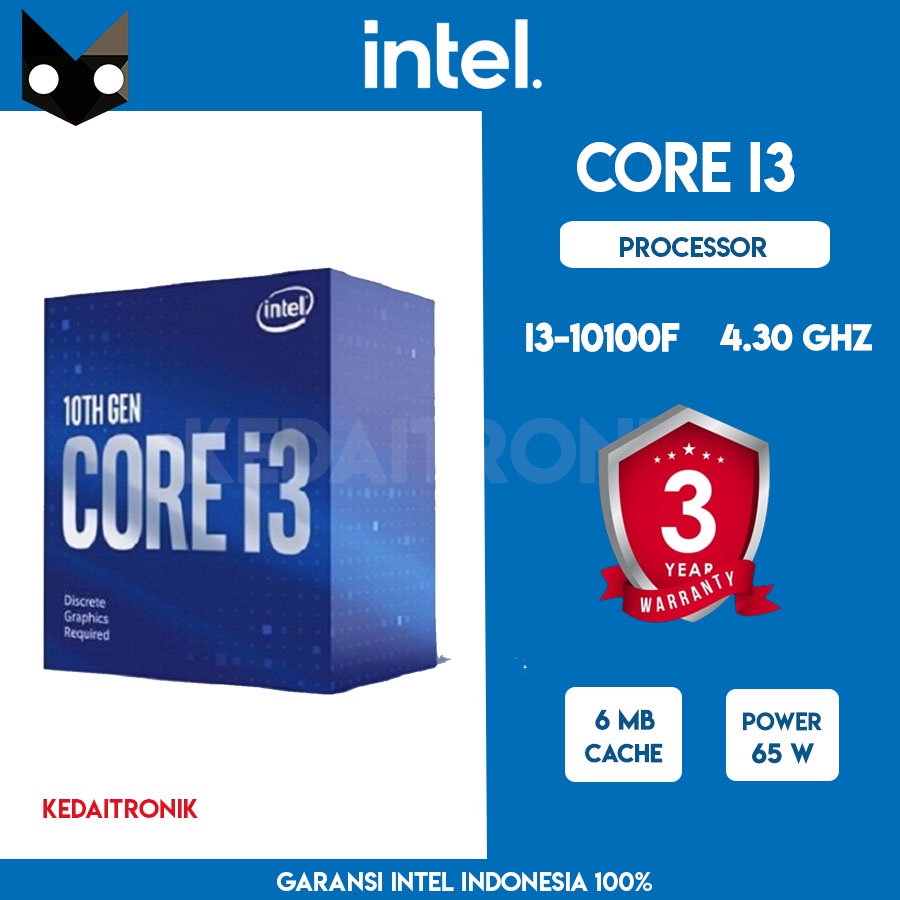 Jual Processor Intel Core i3 10100F LGA 1200 Box CORE I3 4.30 GHz ...