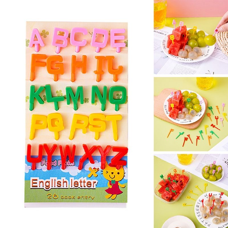 Jual Food picks bento ABC tusukan buah roti sosis bentuk alfabet ...