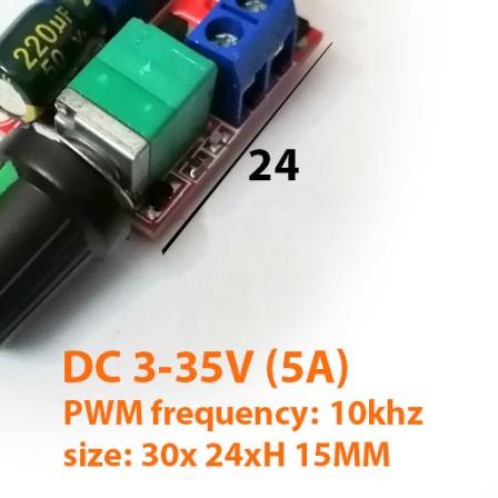 Jual Adjustable PWM DC motor speed controller 6V12V24V28V 3A - 5A ...