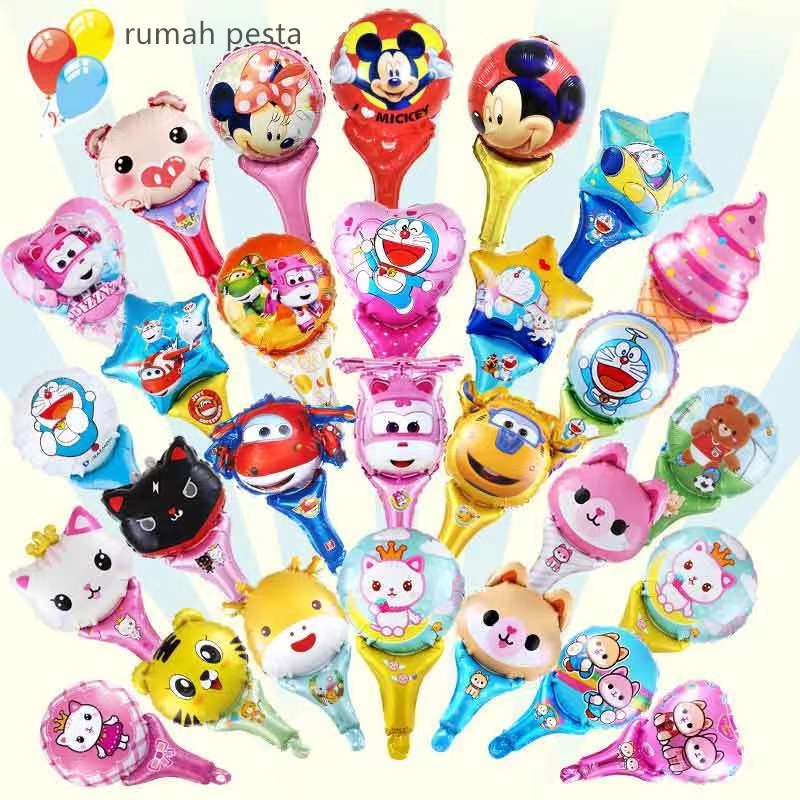 Balon Pentung Karakter Kartun/ Hand Stick Balon Foil Hello Kitty Little pony happy birthday balon balon  balon huruf  balon latex balon ulang tahun