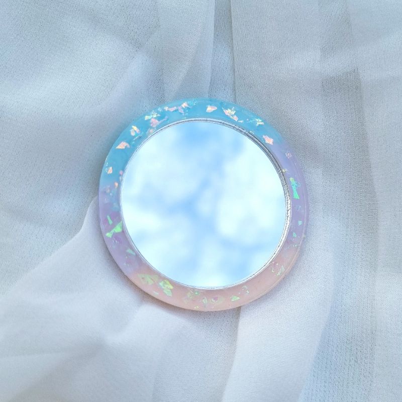 Jual Round Rectangle Cloud Mirror Mermaid Pastel Color Keychain Griptok ...