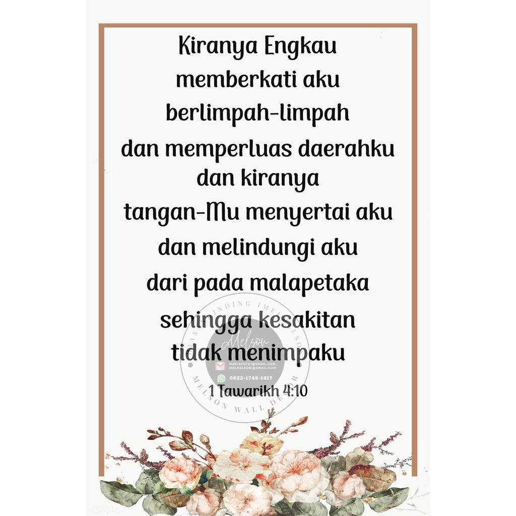 Jual 151/20x30cm/walldekor/walldecor/kristen/christian/injil/bibel ...
