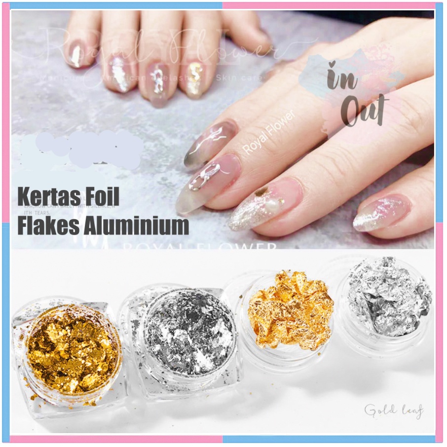 Jual Foil Nail Art Aluminium Flakes / Kertas Foil Hiasan kuku / Nail Art akseoris KU039 Shopee