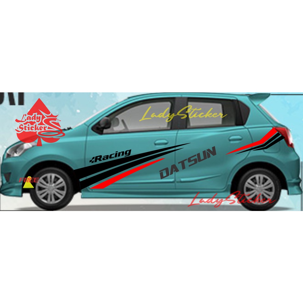 Jual terbaru sticker mobil datsun 2 baris cutting sticker mobil datsun ...