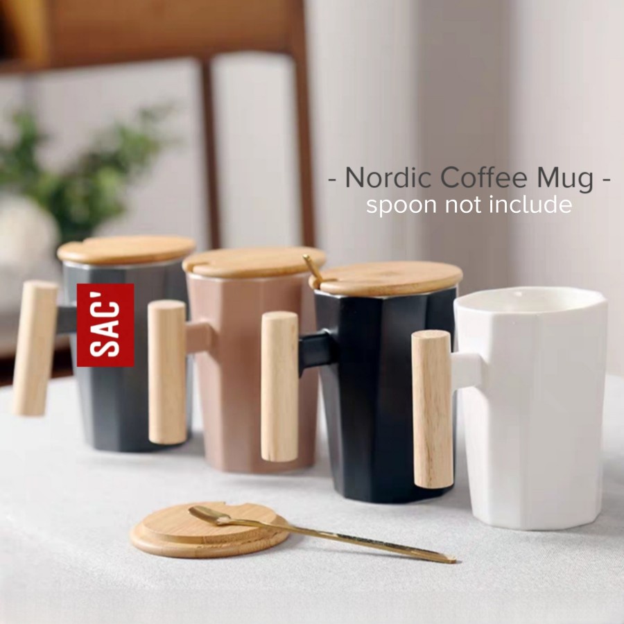 Jual 𝙎𝘼𝘾 Kane Nordic Coffee Glass Mug Gelas Kopi Teh Gelas Keramik Gagang Kayu Shopee Indonesia 0131