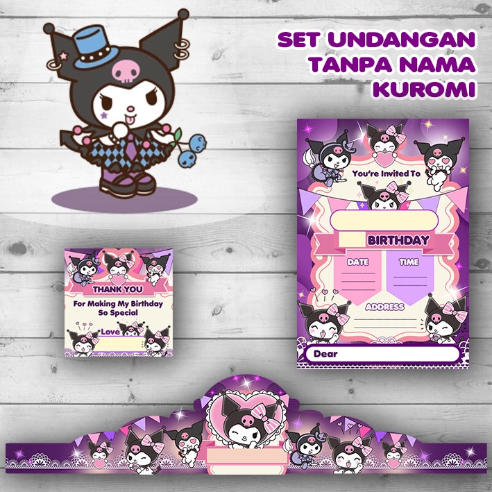 Jual 1 Set Undangan Ulang Tahun Kuromi | Shopee Indonesia