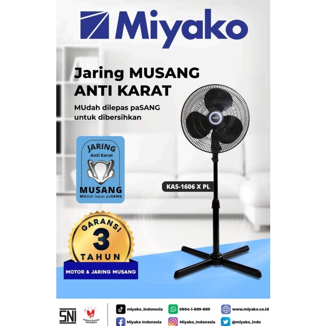 Jual Kipas Angin MIYAKO KAS 1606X PL Standfan Miyako KAS1606X PL 16 Inch Shopee Indonesia