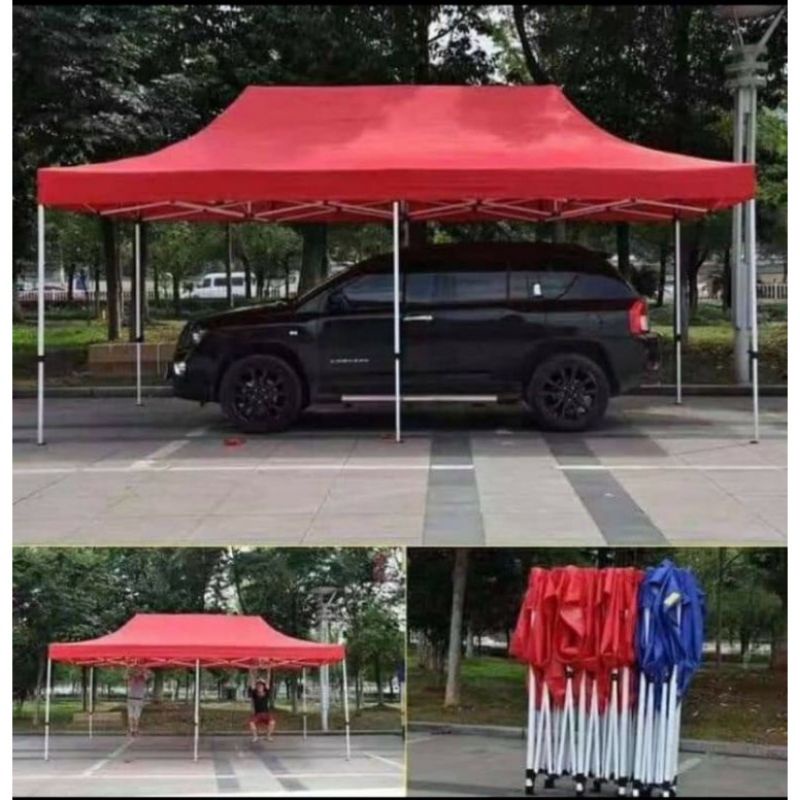 Jual tenda lipat premium uk 3x6 ket besi 1.2mm bahan atap 1080D ...