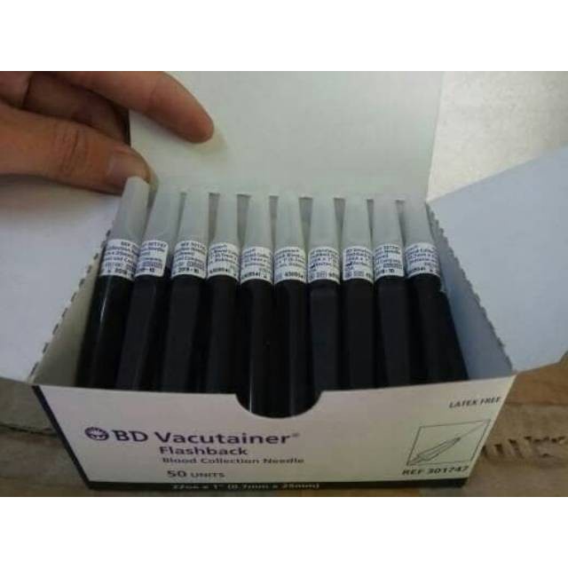 Jual BD Vacutainer Flashback 22G Jarum / Needle BD 22G 22x1 isi 50 ED ...