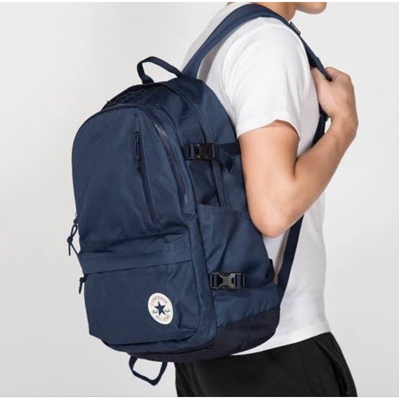 Jual TAS CONVERSE RANSEL LOGO BUNDAR NAVY/TAS/TAS SEKOLAH/TAS RANSEL ...