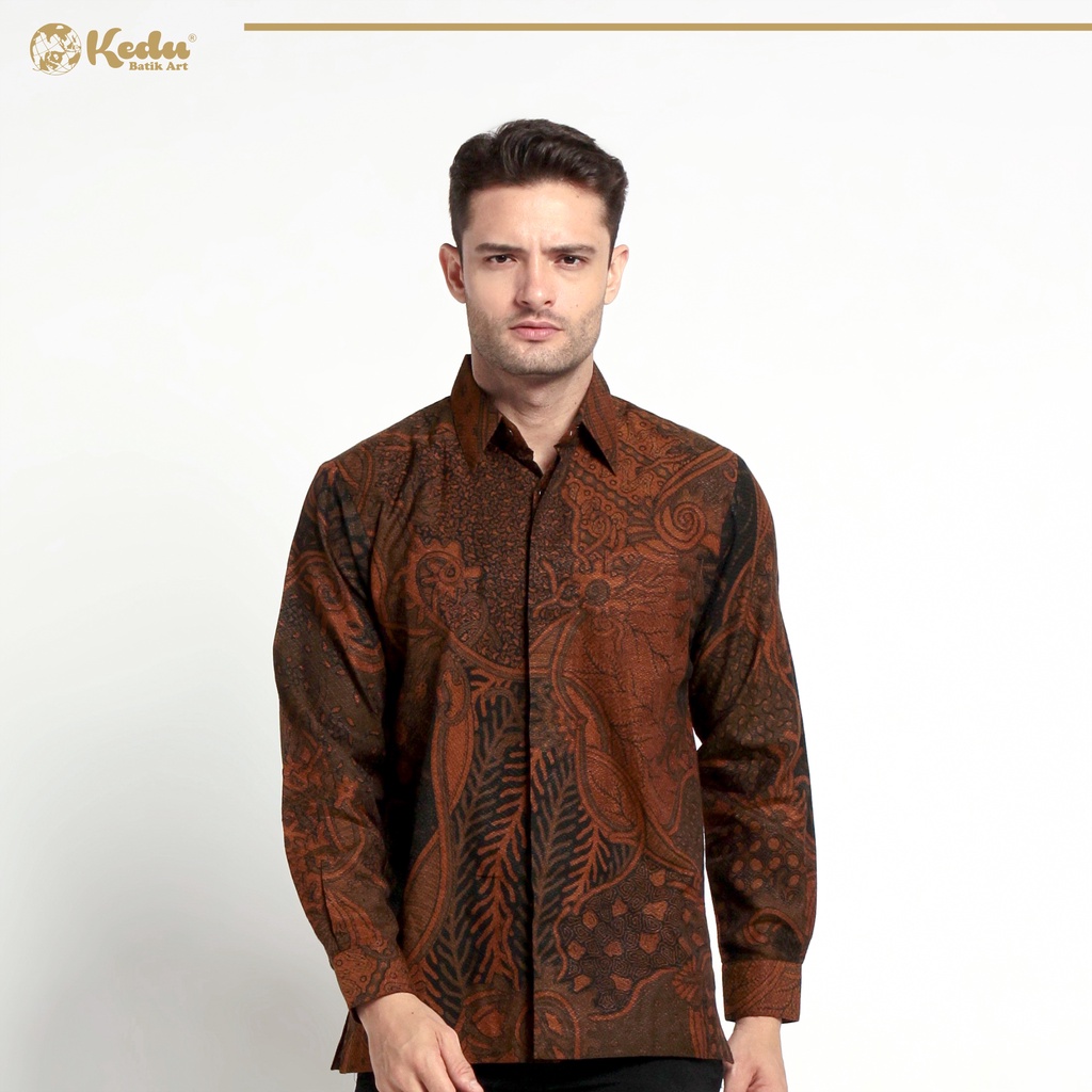 Jual Kedu Batik Dobby Rumput Hitam Kemeja Batik Pria Lengan Panjang ...