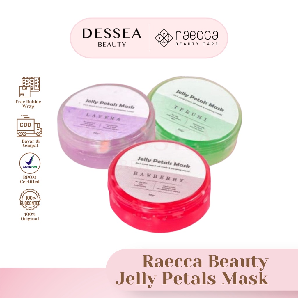 Jual (RESELLER VIP) (BPOM) RAECCA JELLY MASK PETALS 50GR (BISA COD ...