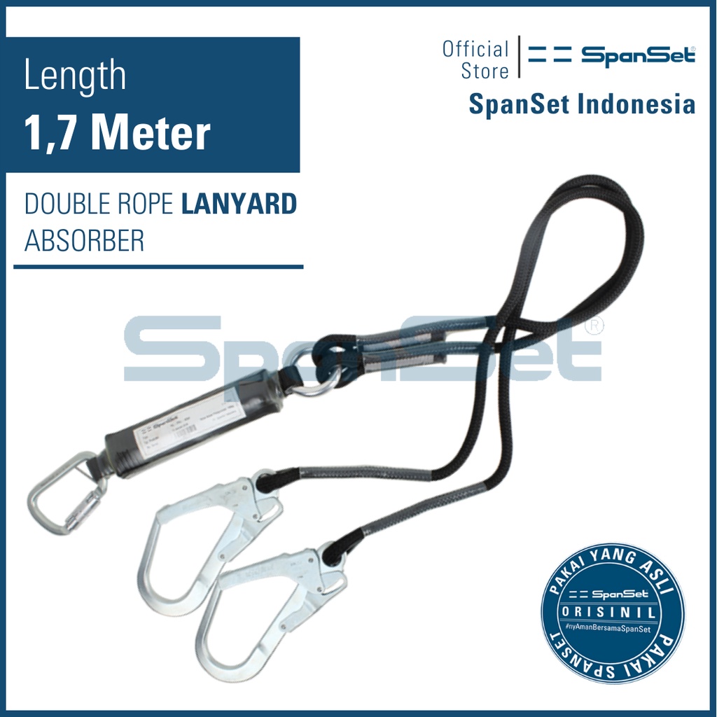 Jual Safety Rope Lanyard Absorber Hook for Full Body Harness Safety