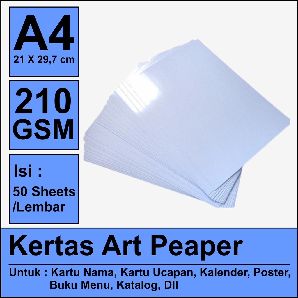 Jual Kertas art Paper A4 210 gram / 50 Lembar Shopee Indonesia