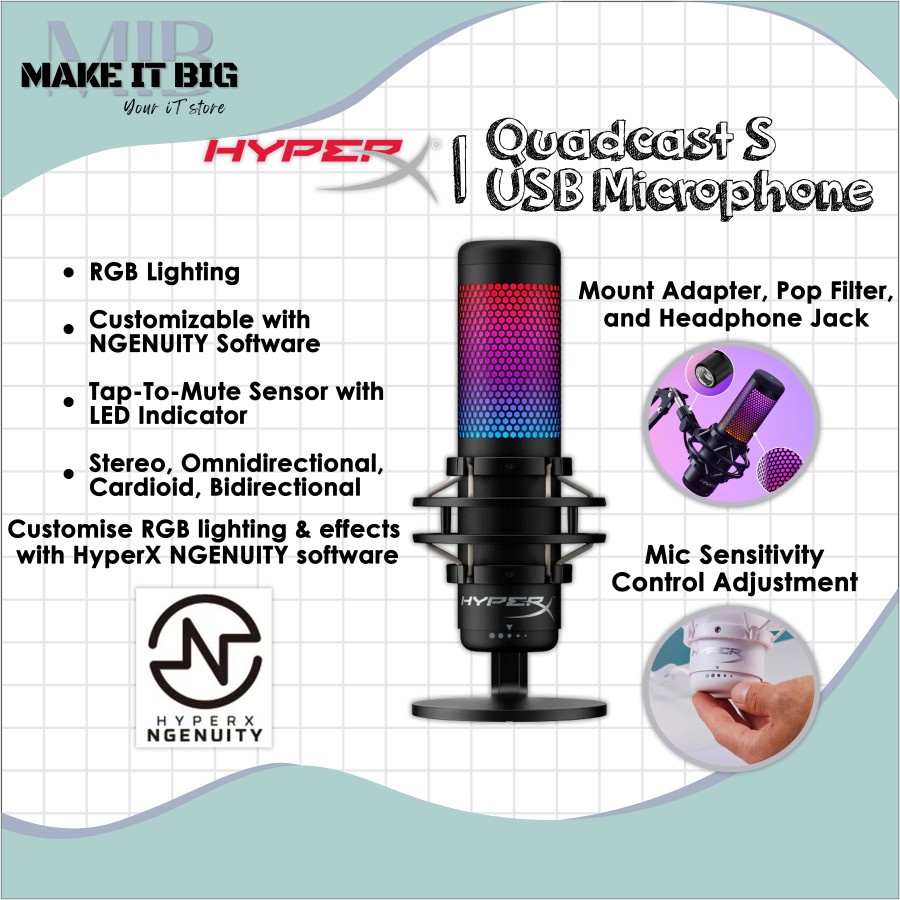 Jual HyperX Quadcast S Microphone | Shopee Indonesia