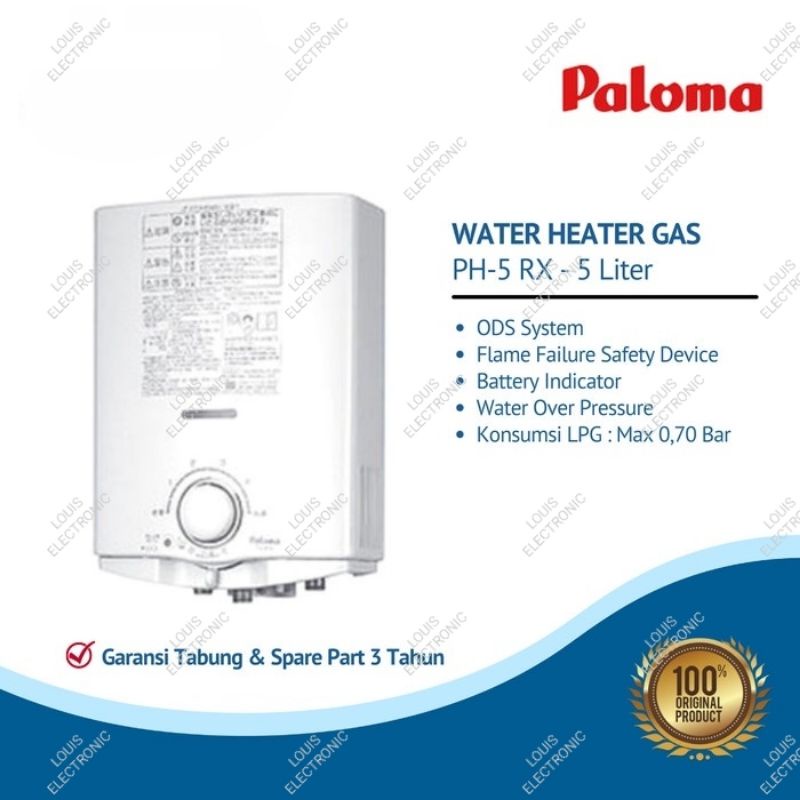 Jual Water Heater Gas Paloma PH-5RX LPG PH5RX Pemanas Air Tabung Gas |  Shopee Indonesia