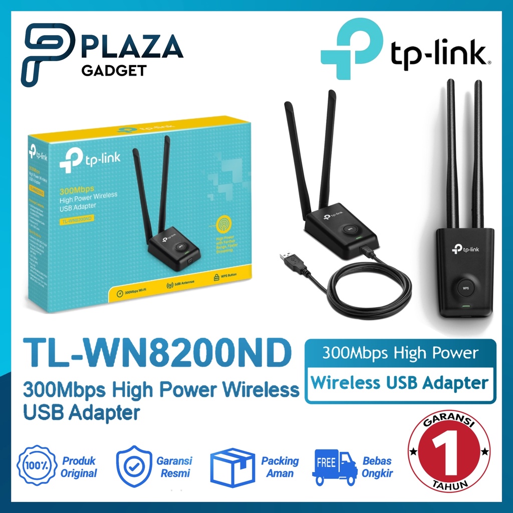 TP-Link WLAN USB Adapter - 300Mbit/s Mit 2 Antennen & Verlängerungskabel
