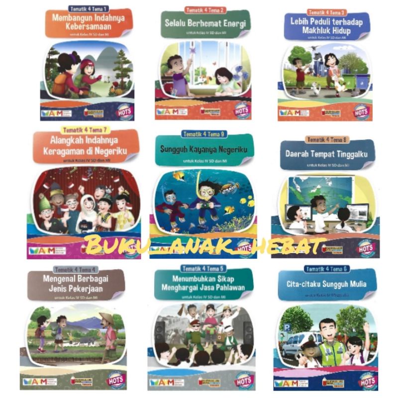 Jual Buku Sekolah - TEMATIK SD Kelas 4 Tema 1 2 3 4 5 6 7 8 9 AKM Hots ...