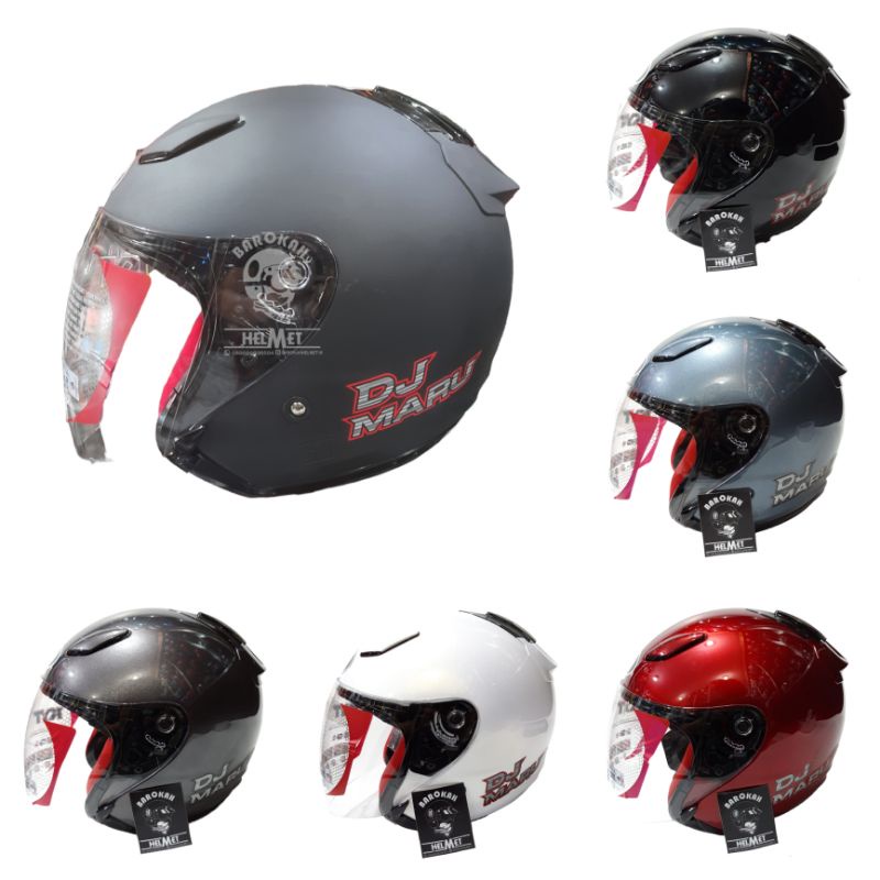 Jual Helm kyt dj maru polos hitam doff half face harga promo helm murah Shopee Indonesia