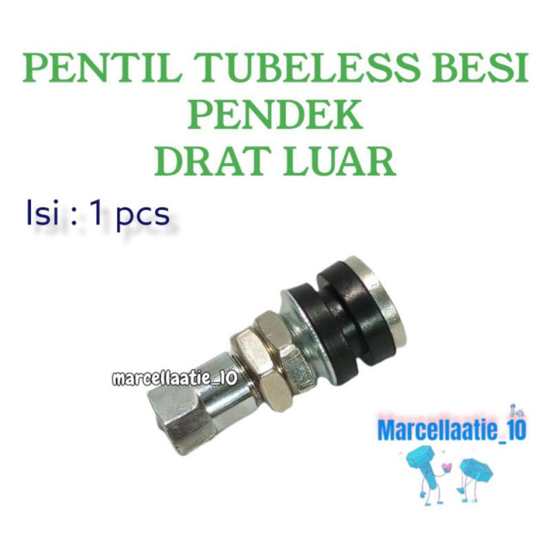 Jual Pentil Tubeless Besi Pendek Drat Luar Pentil Tubles Pendek