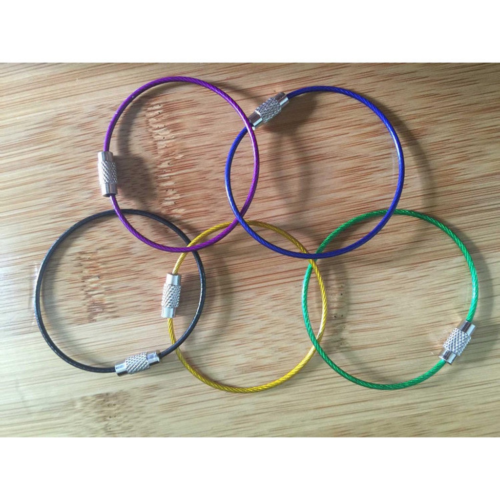 Jual Tali Besi Karabiner Metal Stainless Steel Wire Rope Keys Hanging ...