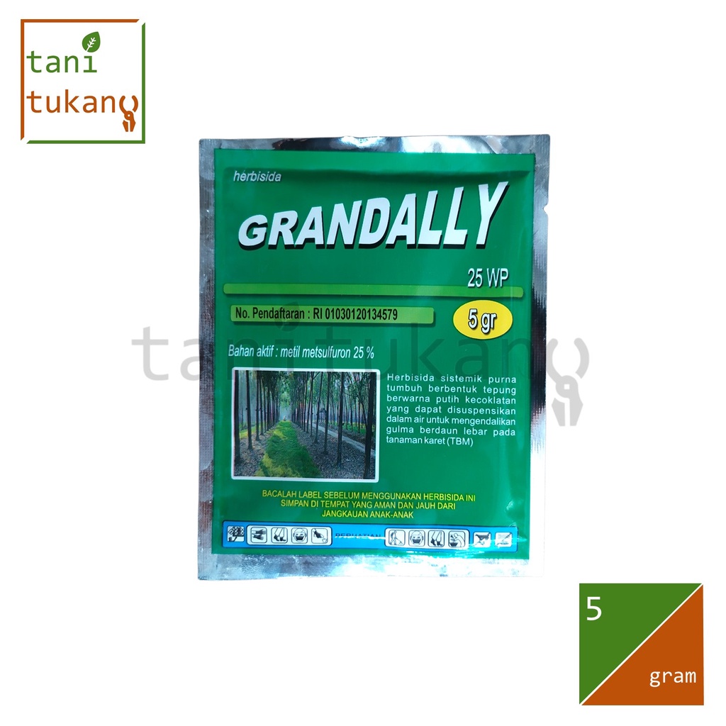 Jual Herbisida Obat Pembasmi Rumput GRANDALLY 25 WP 5 Gram | Shopee ...