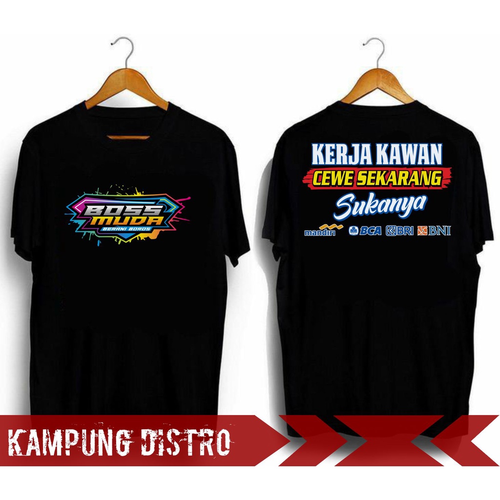 Jual Kaos Bos Muda V2 Unisex Kaos Kerja Kawan Sablon Digital Kaos