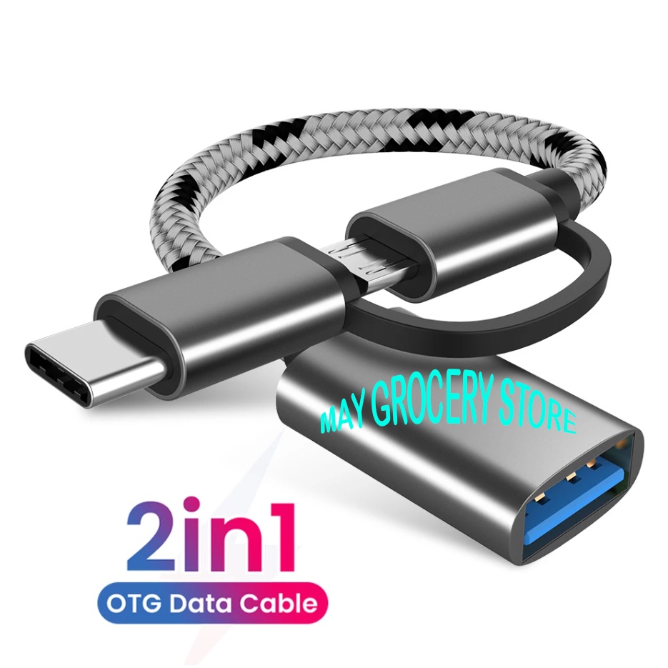 Jual Adaptor OTG 2in1 USB Micro & Type-C / Kabel OTG Micro / Kabel OTG ...
