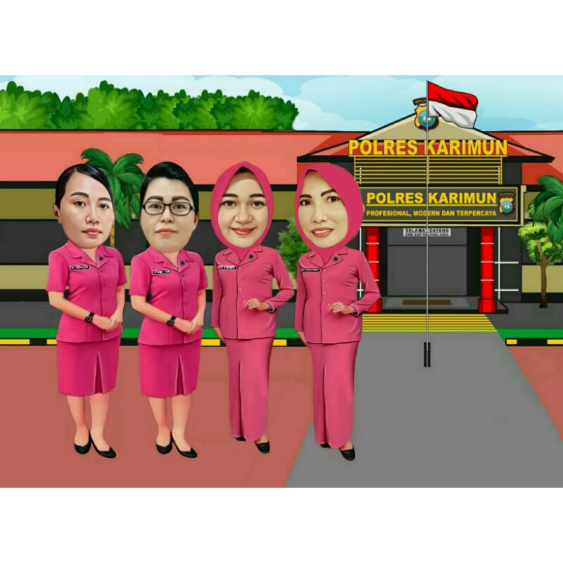 Jual karikatur murah untuk kado perpisahan karikatur wisuda karikatur
