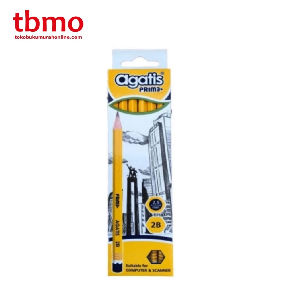 Jual TBMO PACK AGATIS PRIME WOOD HEXAGONAL PENCIL / PENSIL 2B ISI 12 ...