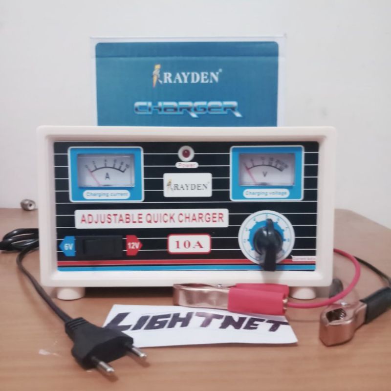 Jual Rayden Battery Charger Accu Aki 10 Ampere Otomatis Cas Aki 6v 12v
