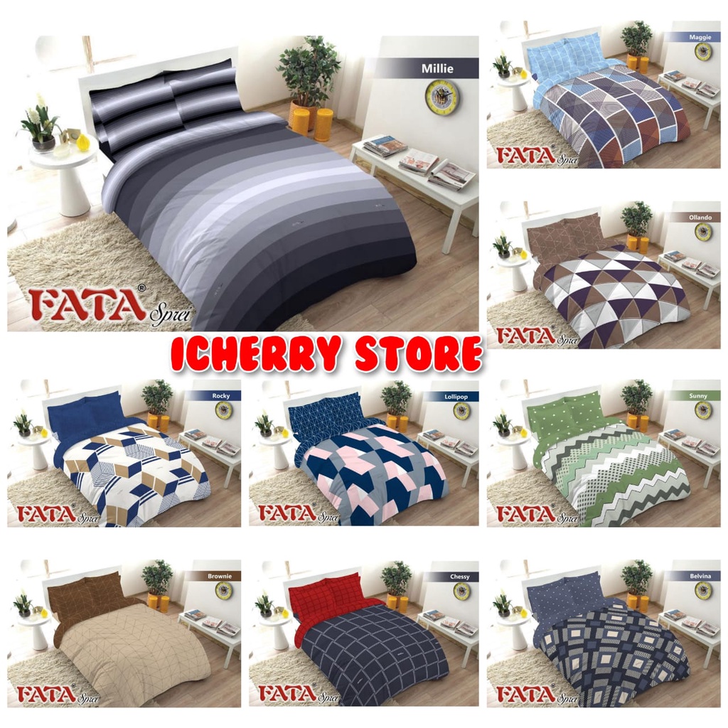 Jual 4in1 Full Set Bedcover + Sprei Fata 3D Flat Karet Rumbai Queen ...