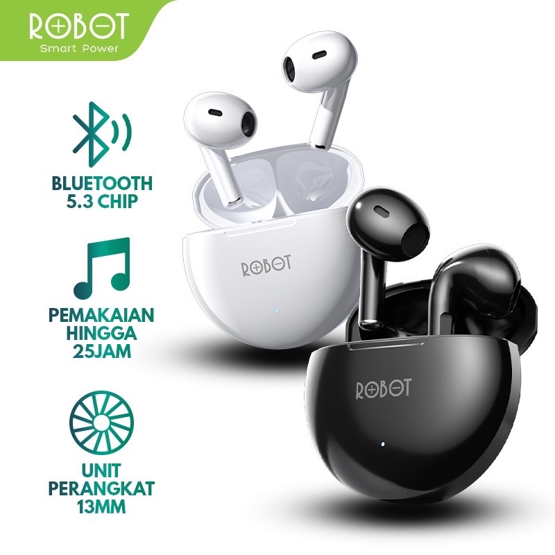 Robot TWS Flybuds T10 Headset Wireless Bluetooth 5.3 True Earbuds Earphone Garansi Original Resmi 1 Tahun