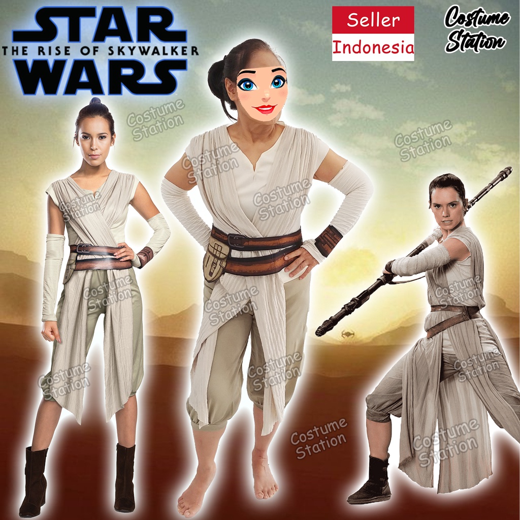 Jual Kostum Star Wars Rey Skywalker White / Costume The Last Jedi ...