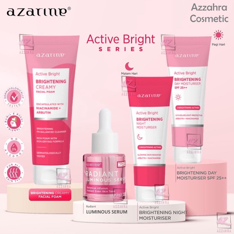 Jual AZARINE BRIGHTENING SERIES | FOAM | DAY | NIGHT | SERUM | Shopee ...
