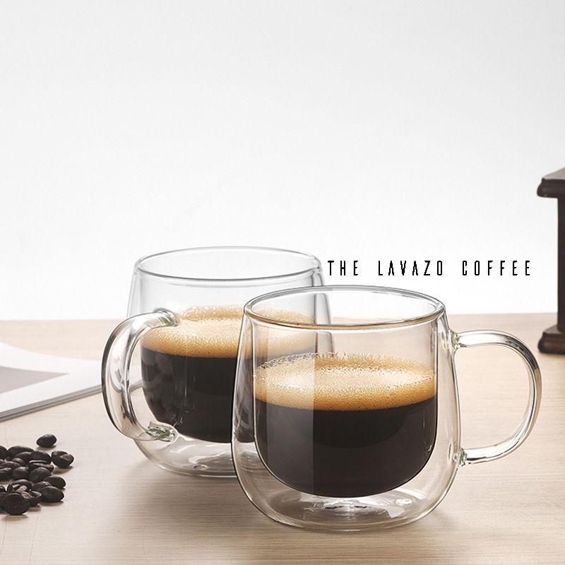 Jual Heat Resistant Double Wall Glass Gelas Teh Kopi Latte Espresso Americano Long Black 0551