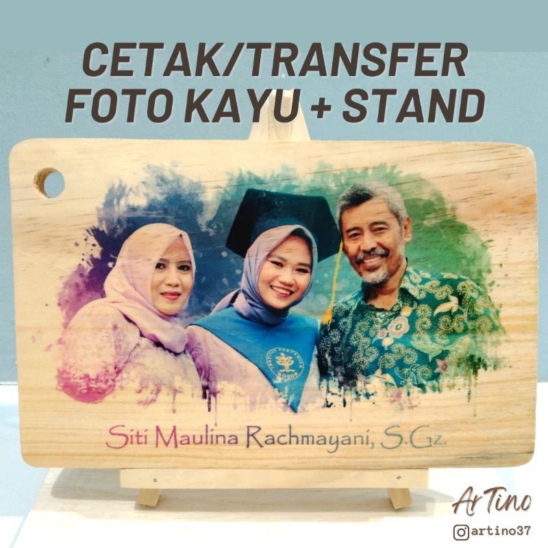 Jual TRANSFER FOTO KAYU + STAND | CETAK FOTO KAYU | PHOTOWOOD | KADO