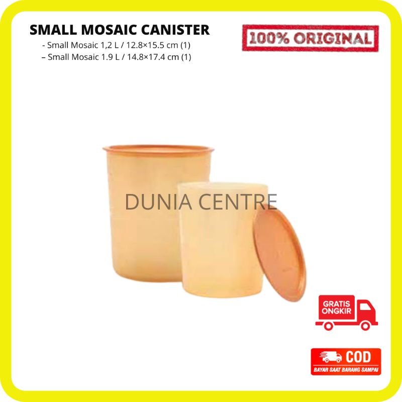 Jual PROMO TUPPERWARE TOPLES SMALL MOSAIC CANISTER GOLD (2) ORIGINAL Shopee Indonesia