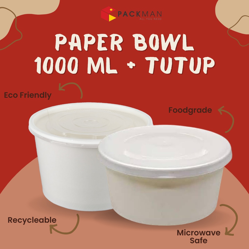 Jual PAPER RICE BOWL / BOX RICE PAPER BOWL / CUP RICE BOWL KERTAS POLOS ...