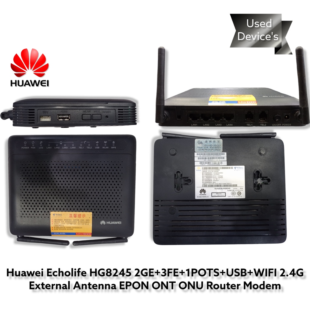 Jual ONT HUAWEI HG8245 XPON EPON GPON English second + Adaptor | Shopee ...