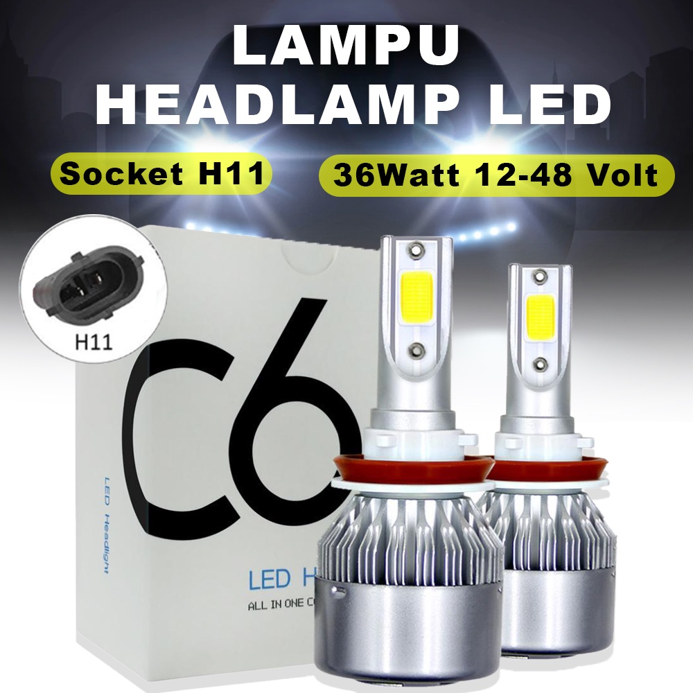 Jual Lampu Mobil LED Headlight Socket H11 Cahaya Terang Putih Lampu ...