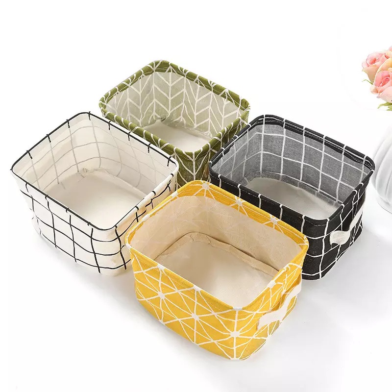 Jual Keranjang Lipat Bahan Kain / Storage Box Kain Motif / Tempat ...